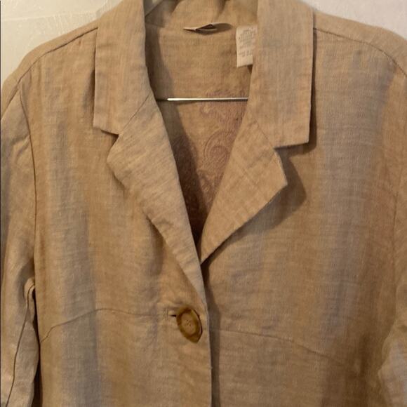 J. Jill women’s size Medium vintage paisley linen long jacket - Picture 5 of 6